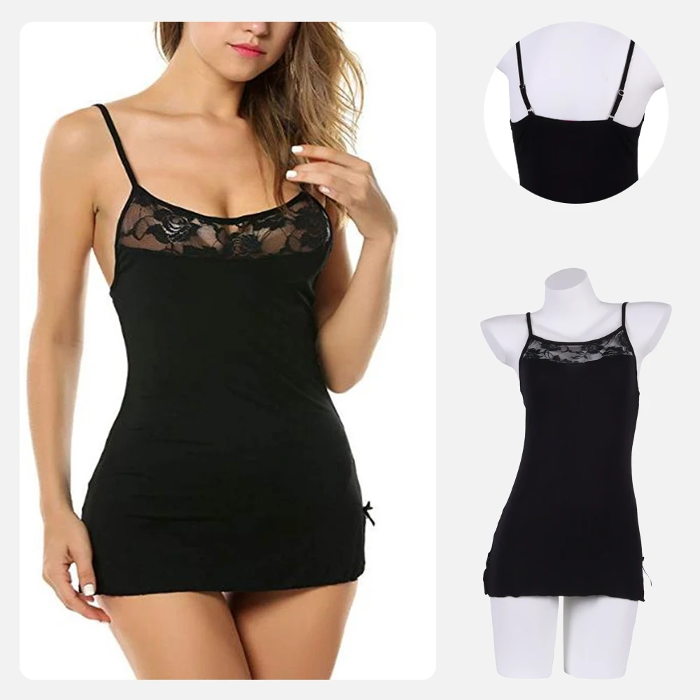 Sexy V-neck Lingerie Night Mini Dress Ladies Summer Satin Slip Nightgown Sheer Lace Patchwork Sleepwear Nightwear for Women
Sexy V-neck Lingerie Night Mini Dress Ladies Summer Satin Slip Nightgown Sheer Lace Patchwork Sleepwear Nightwear for Women