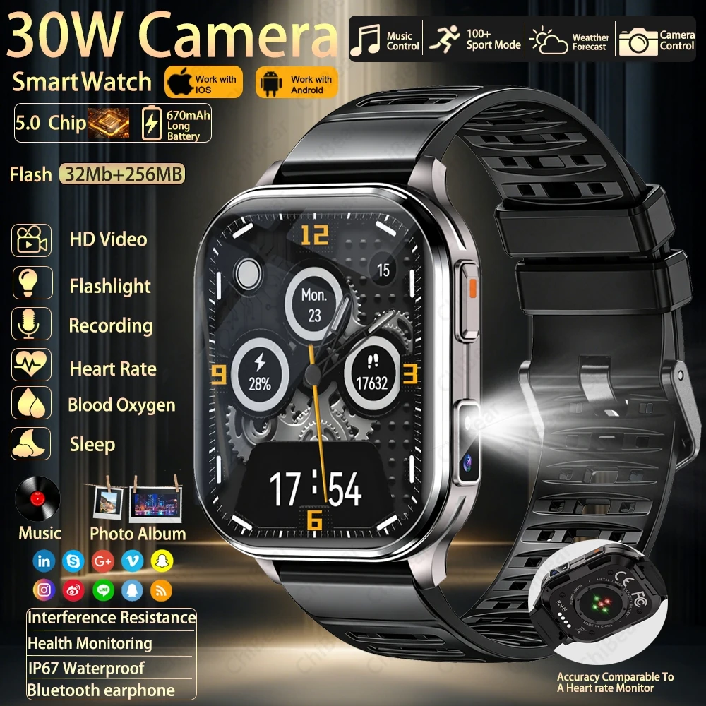 2026New 670mAh High Battery SmartWatch Men 30W HD Camera 256MB Memory Recording IP67 Waterproof Bluetooth Call Smart Watch Men
2026New 670mAh High Battery SmartWatch Men 30W HD Camera 256MB Memory Recording IP67 Waterproof Bluetooth Call Smart Watch Men