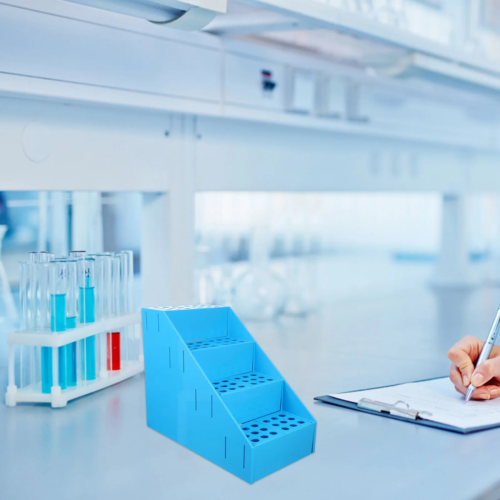 Test Tube Rack Trapezoidal Detachable Large Capacity 72 Holes Laboratory Tube Holder Organizer Stand Laboratory Tool 
Test Tube Rack Trapezoidal Detachable Large Capacity 72 Holes Laboratory Tube Holder Organizer Stand Laboratory Tool