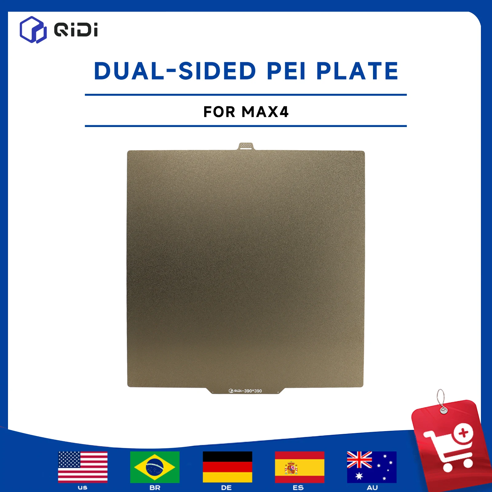 QIDI Max 4 3D Printer PEI Plate Dual Sided Textured Smooth Magnetic Bed Steel Sheet Impressora 3D Peças
QIDI Max 4 3D Printer PEI Plate Dual Sided Textured Smooth Magnetic Bed Steel Sheet Impressora 3D Peças