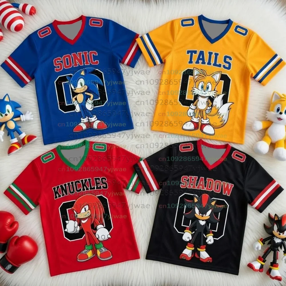 Personalized Sonic Football Jerseys For Adult/Kids Summer V-neck Sports T shirts Sonic Cosplay Clothing Kids Football T Shirts
Personalized Sonic Football Jerseys For Adult/Kids Summer V-neck Sports T shirts Sonic Cosplay Clothing Kids Football T Shirts