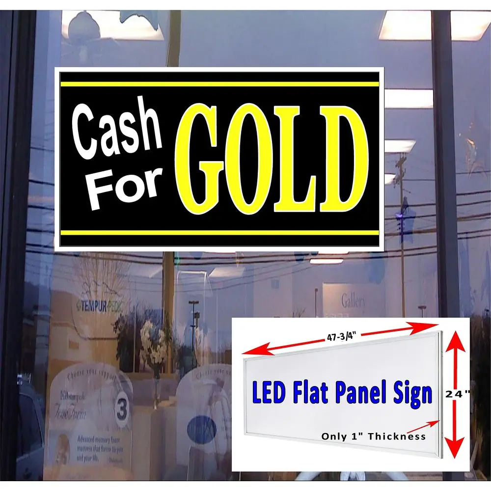 For Gold Led Flat Panel Light box window sign 48x24
For Gold Led Flat Panel Light box window sign 48x24