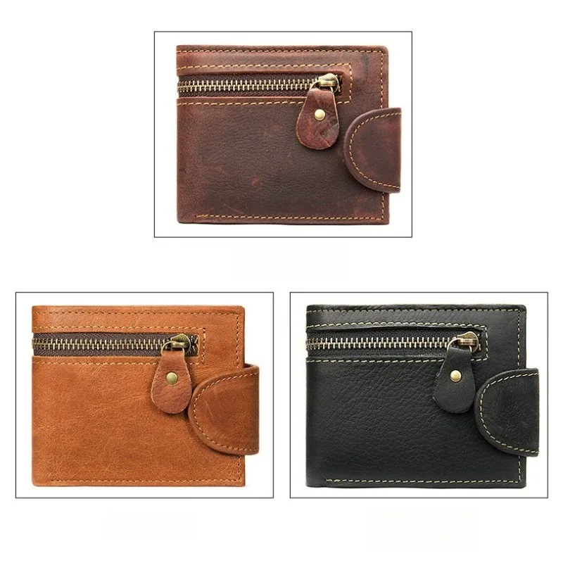 Взрывной кожаный кошелек Crazy Horse, короткий кожаный мужской кошелек с пряжкой, многослойная сумка с несколькими позициями для карт, сумка для пикапа быка 
Взрывной кожаный кошелек Crazy Horse, короткий кожаный мужской кошелек с пряжкой, многослойная сумка с несколькими позициями для карт, сумка для пикапа быка