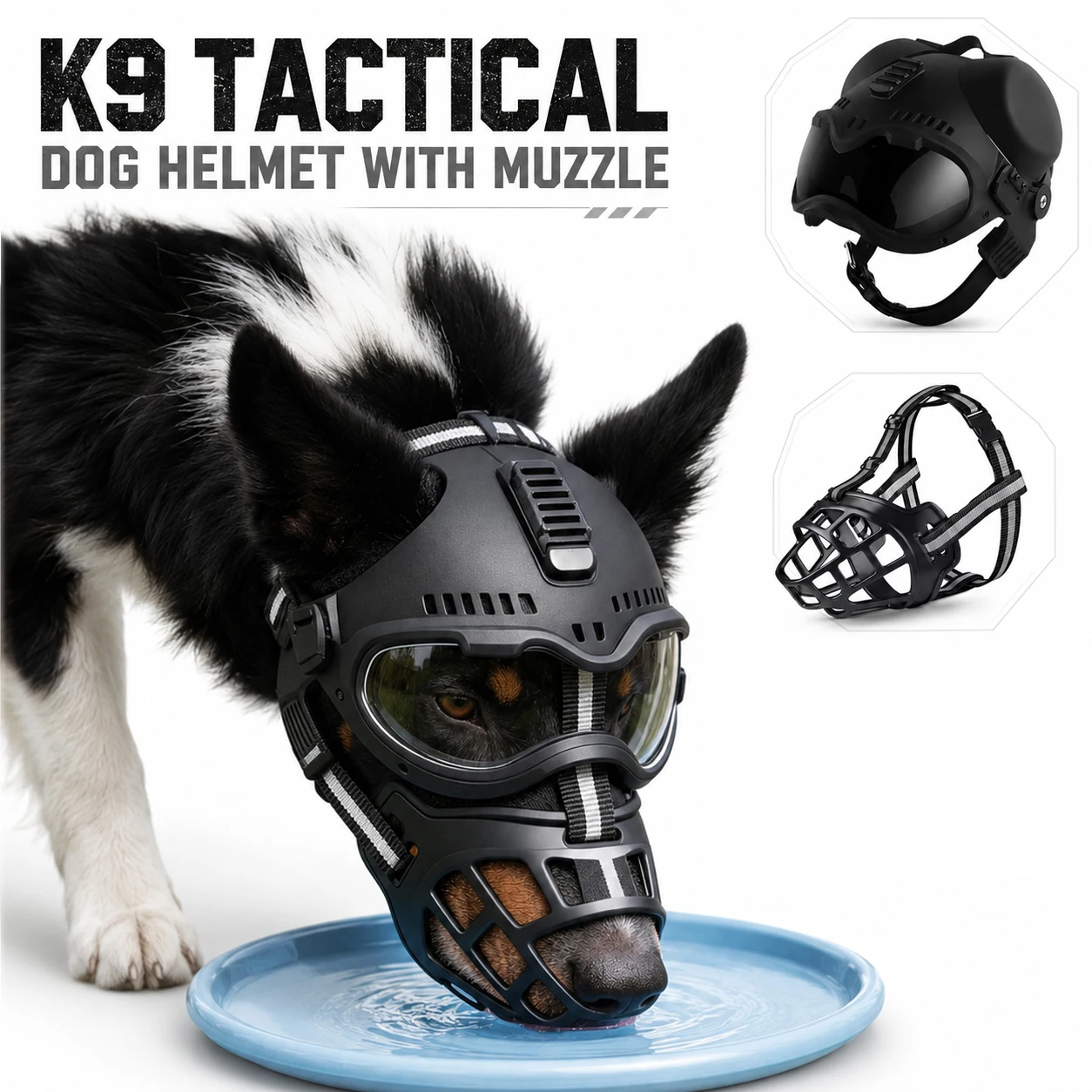 Tactical Dog Helmet with Muzzle and Goggles Protective Gear for Working Dogs Outdoor Training Hunting Patrol Adjustable
Tactical Dog Helmet with Muzzle and Goggles Protective Gear for Working Dogs Outdoor Training Hunting Patrol Adjustable