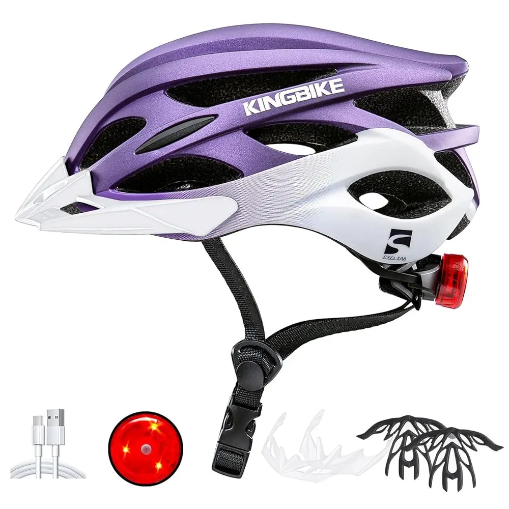 Bike Helmet for Adult Men Women Youth Road Commute Mountain Cycling Helmets with USB Rechargeable Light Replaceable Padding
Bike Helmet for Adult Men Women Youth Road Commute Mountain Cycling Helmets with USB Rechargeable Light Replaceable Padding