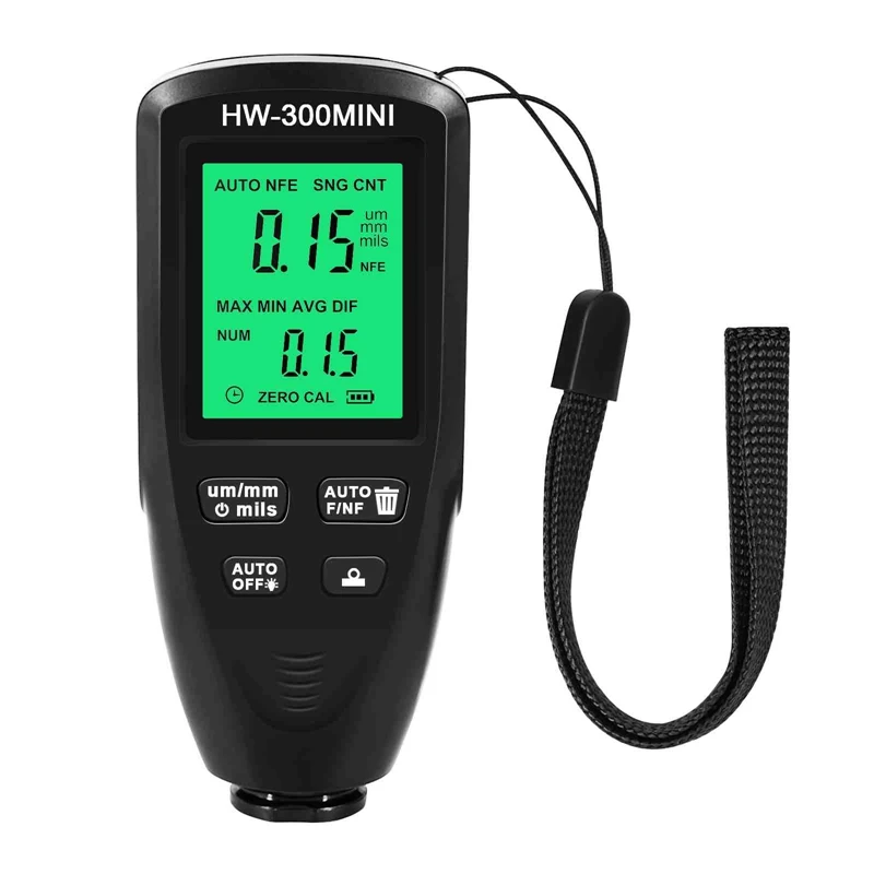 HW-300MINI Coating Thickness Gauge 0-2000UM Measuring Paint Tools Portable Car Coating Thickness Measurer Black
HW-300MINI Coating Thickness Gauge 0-2000UM Measuring Paint Tools Portable Car Coating Thickness Measurer Black