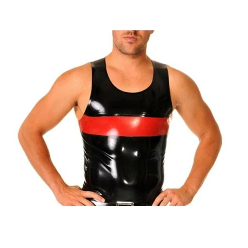 Handmade Latex Vest Gummi Sleeveless Rubber Shirt Black with Red Front Wide Trims for Men
Handmade Latex Vest Gummi Sleeveless Rubber Shirt Black with Red Front Wide Trims for Men