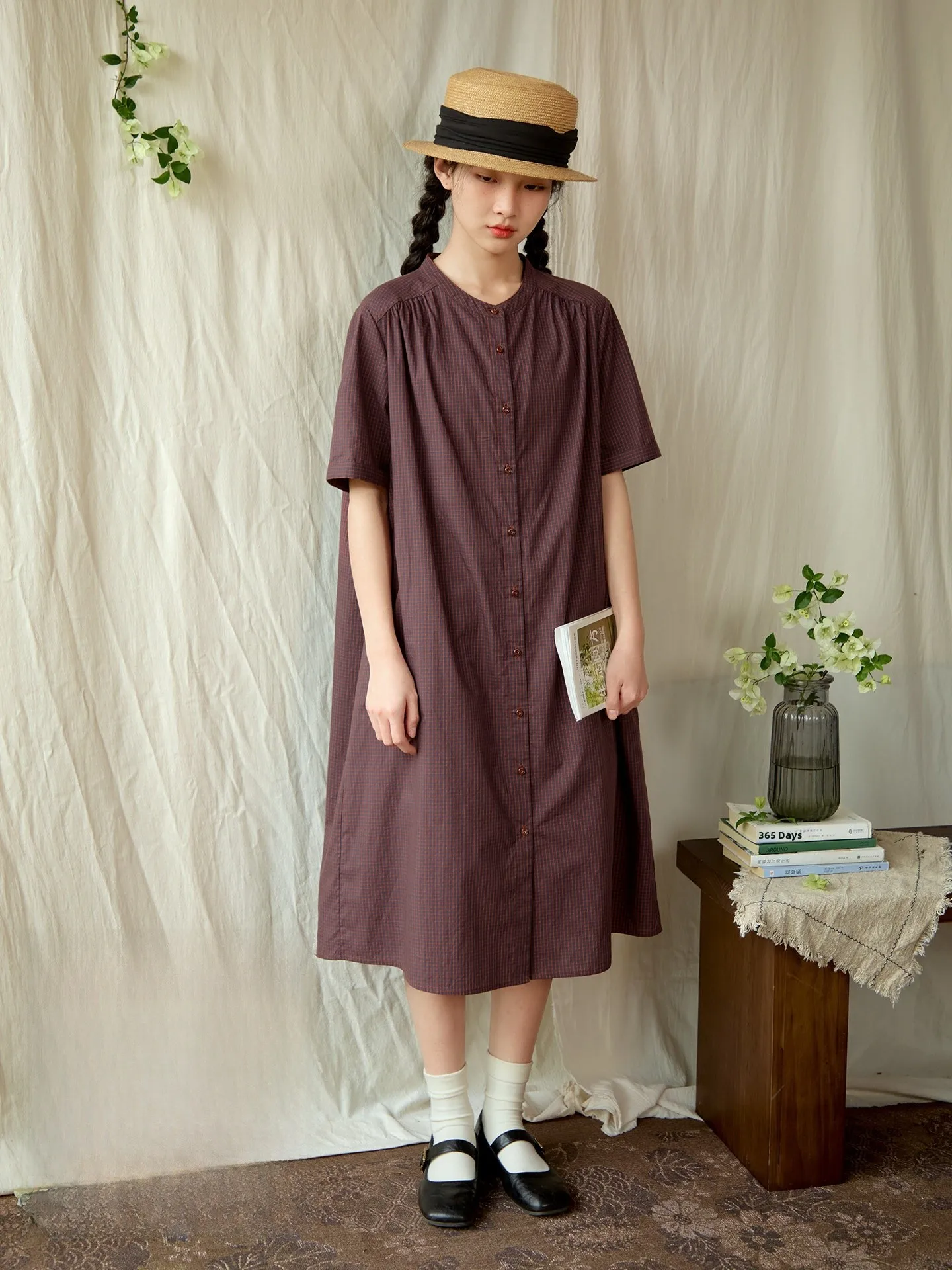 Original Japanese Style Vintage Pure Cotton Short Sleeve Dress Women Summer High Waist Loose Midi Shirt Dress Casual Wear
Original Japanese Style Vintage Pure Cotton Short Sleeve Dress Women Summer High Waist Loose Midi Shirt Dress Casual Wear