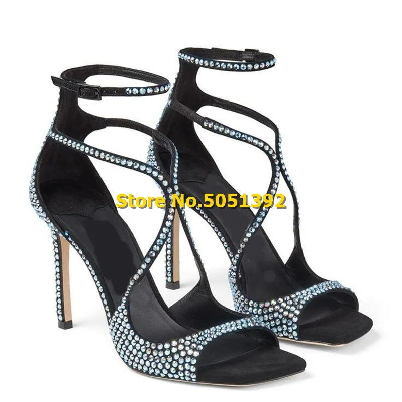 Crystal Cross Strap Sandals Square Toe Stiletto Thin High Heel Ankle Buckle Strap 2024 Summer Women Shoes Handmade
Crystal Cross Strap Sandals Square Toe Stiletto Thin High Heel Ankle Buckle Strap 2024 Summer Women Shoes Handmade