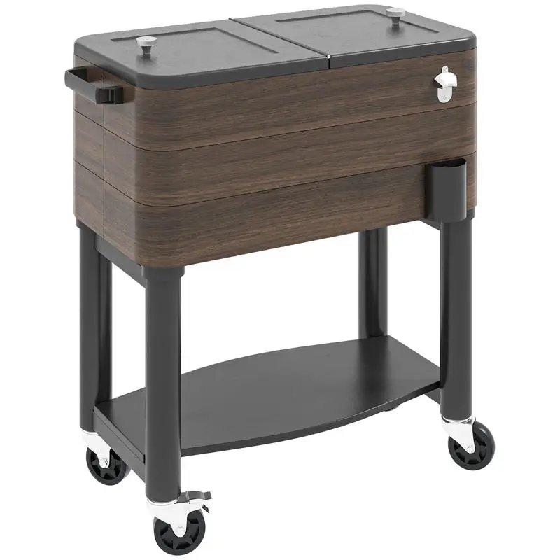 Outsunny 60 Quart Outdoor Cooler Cart, Rolling Ice Chest with Bottom Shelf and Bottle Opener for Backyard, Deck, Poolside Party
Outsunny 60 Quart Outdoor Cooler Cart, Rolling Ice Chest with Bottom Shelf and Bottle Opener for Backyard, Deck, Poolside Party