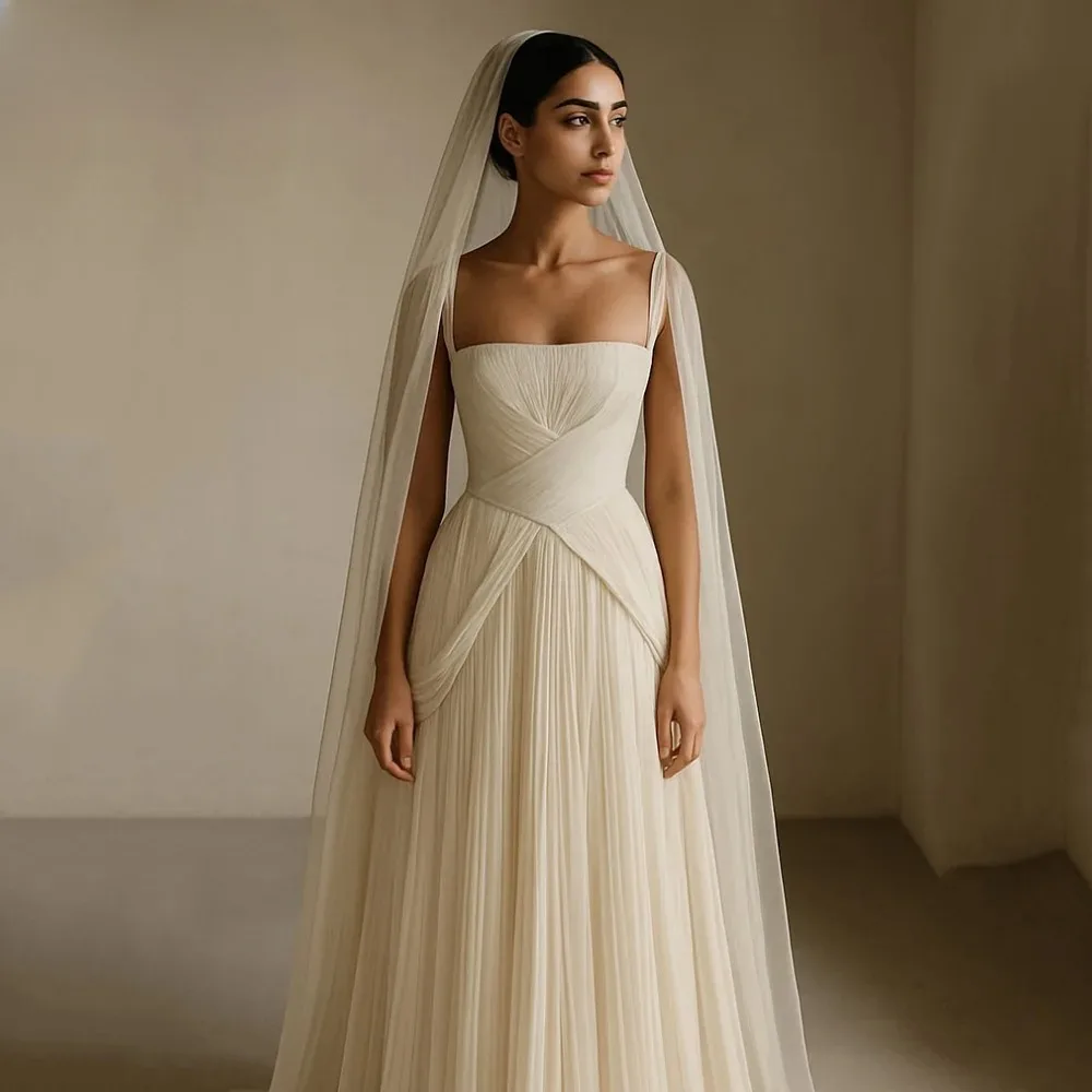 Simple A Line Wedding Dress Pleat Classy Bridal Gowns Women Elegant Zipper Beach Bride Dresses Customized
Simple A Line Wedding Dress Pleat Classy Bridal Gowns Women Elegant Zipper Beach Bride Dresses Customized