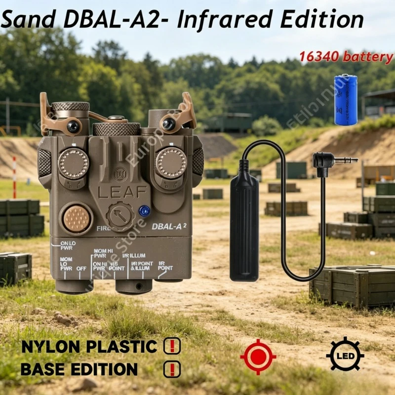 DBAL-A2 PEQ-15 Tactical Battery Box Green Laser IR Illuminator LED Torch Strobe with Scout Pressure Switch Rail Mount
DBAL-A2 PEQ-15 Tactical Battery Box Green Laser IR Illuminator LED Torch Strobe with Scout Pressure Switch Rail Mount