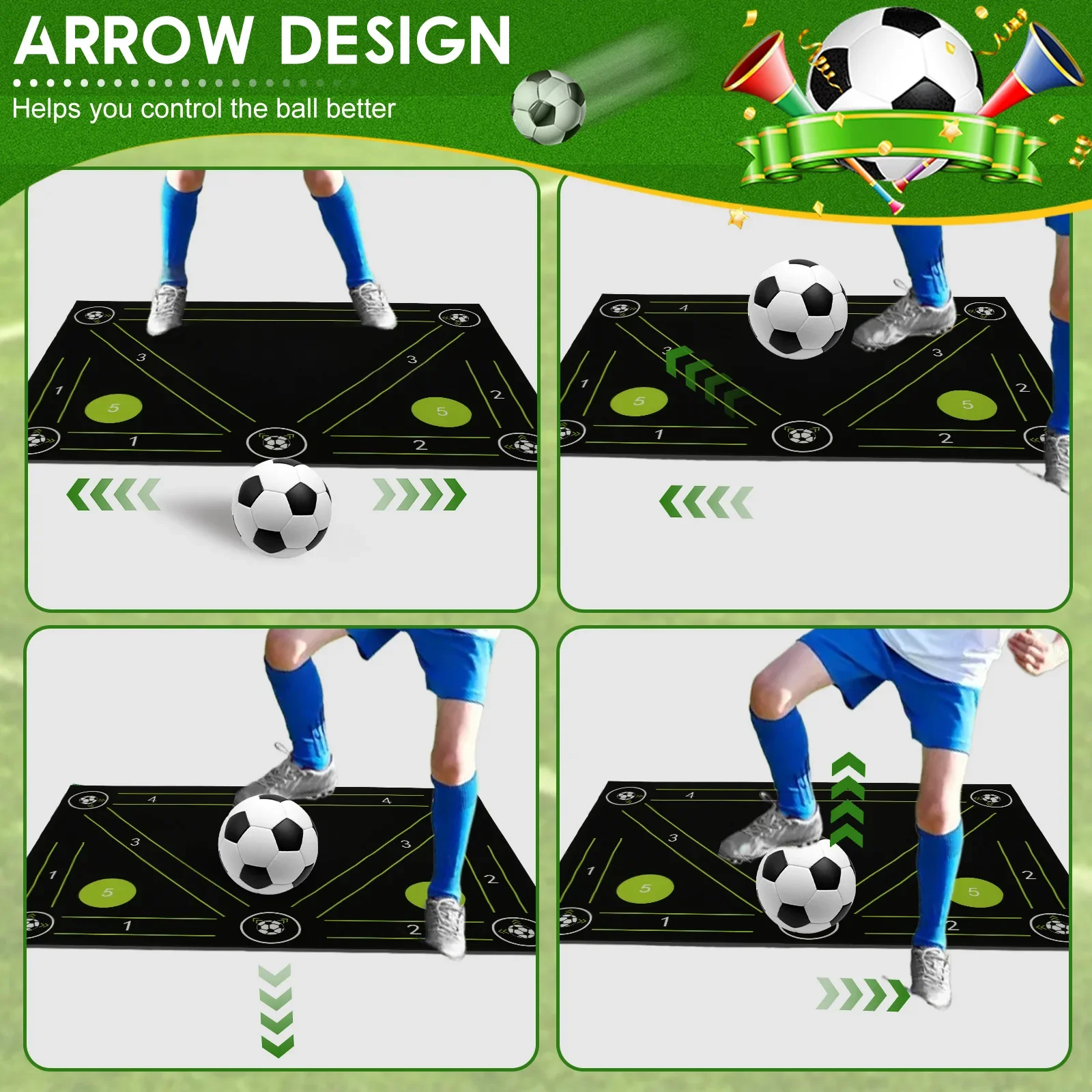 1/2Pcs Football Training Mat Non Slip Soccer Training Mat Silent Soccer Footwork Training Mat Indoor Outdoor Training Equipment
1/2Pcs Football Training Mat Non Slip Soccer Training Mat Silent Soccer Footwork Training Mat Indoor Outdoor Training Equipment