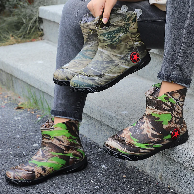 Водонепроницаемая мужская обувь, модные камуфляжные резиновые сапоги, уличные походные резиновые сапоги, удобная мужская обувь, нескользящая непромокаемая обувь
Водонепроницаемая мужская обувь, модные камуфляжные резиновые сапоги, уличные походные резиновые сапоги, удобная мужская обувь, нескользящая непромокаемая обувь