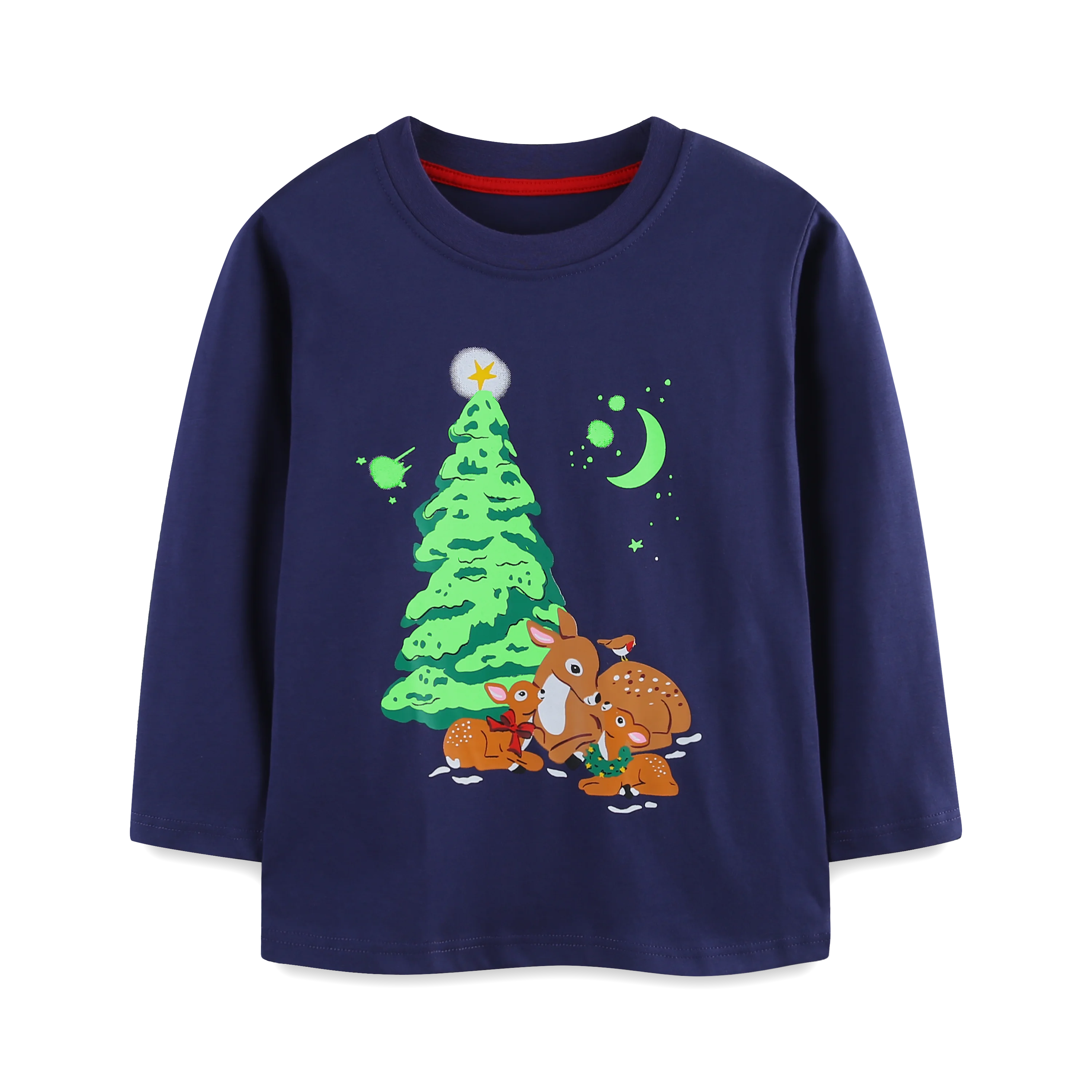 Boys' Long Sleeve T-Shirts Knitted In Autumn With Cotton Cartoon Elk Luminous Printed Christmas Party Children's Tops
Boys' Long Sleeve T-Shirts Knitted In Autumn With Cotton Cartoon Elk Luminous Printed Christmas Party Children's Tops