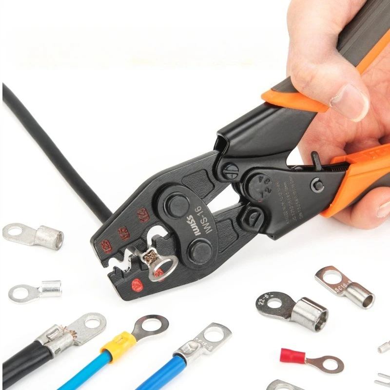 Non Insulated Terminal Crimper, AWG 22-6 Ratchet Wire Crimper Tool for Battery Cable Terminal, Copper Butt Connector
Non Insulated Terminal Crimper, AWG 22-6 Ratchet Wire Crimper Tool for Battery Cable Terminal, Copper Butt Connector