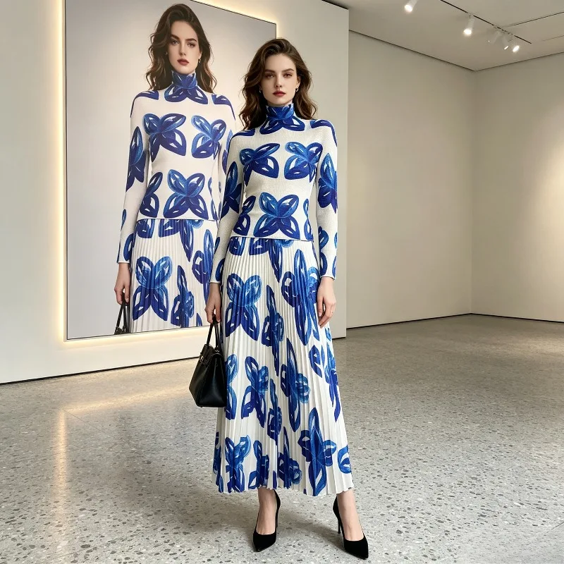 Miyake Pleated 2026 New Fashion Spring and Autumn Set Long Sleeve Printed Top Pleated Skirt Two-Piece Set High-End Feel Pleat
Miyake Pleated 2026 New Fashion Spring and Autumn Set Long Sleeve Printed Top Pleated Skirt Two-Piece Set High-End Feel Pleat