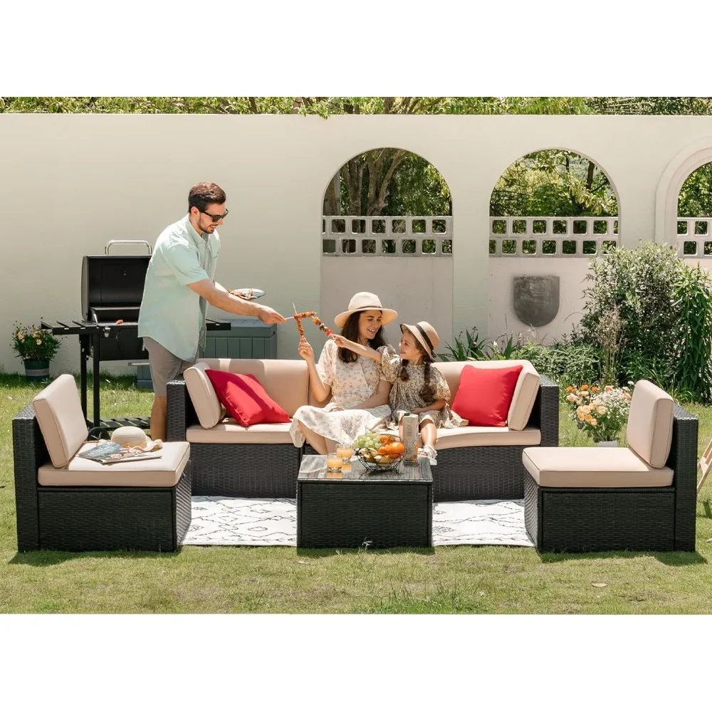 Outdoor Furniture Sets Patio Furniture Sets 6 Pieces Outdoor Sectional Rattan Sofa Garden Set 83 x 54 x 24 inches furniture
Outdoor Furniture Sets Patio Furniture Sets 6 Pieces Outdoor Sectional Rattan Sofa Garden Set 83 x 54 x 24 inches furniture