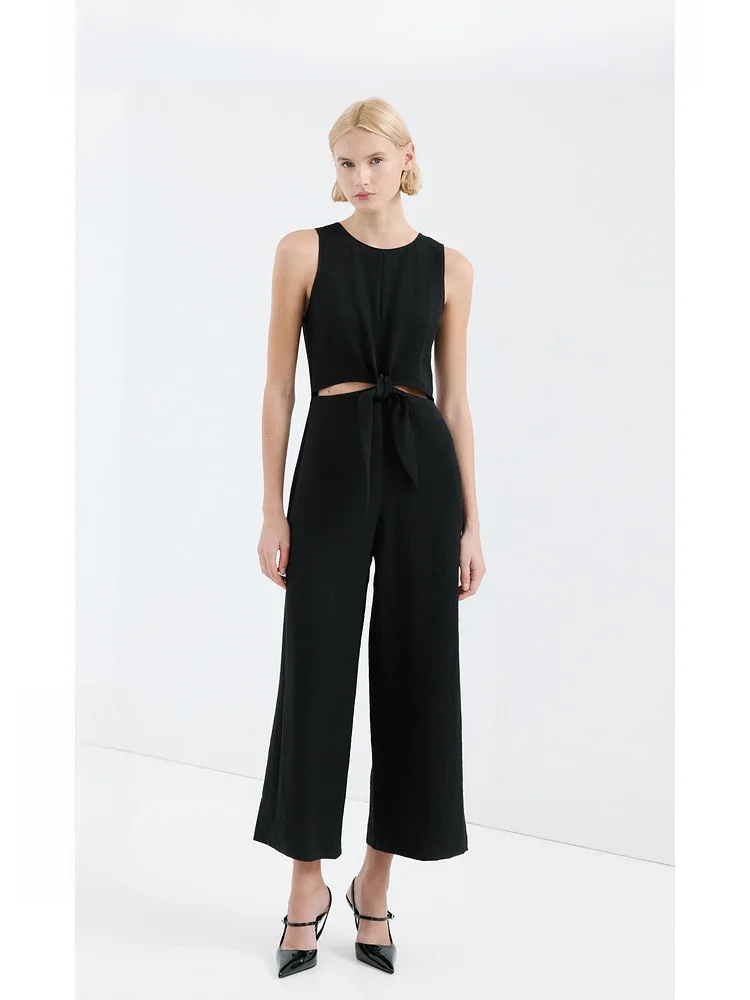 Mango Women's One-Piece Suit Hollow out round Neck Sleeveless New Summer Clothes Button Exclusive Wide Leg Pants Nylon
Mango Women's One-Piece Suit Hollow out round Neck Sleeveless New Summer Clothes Button Exclusive Wide Leg Pants Nylon