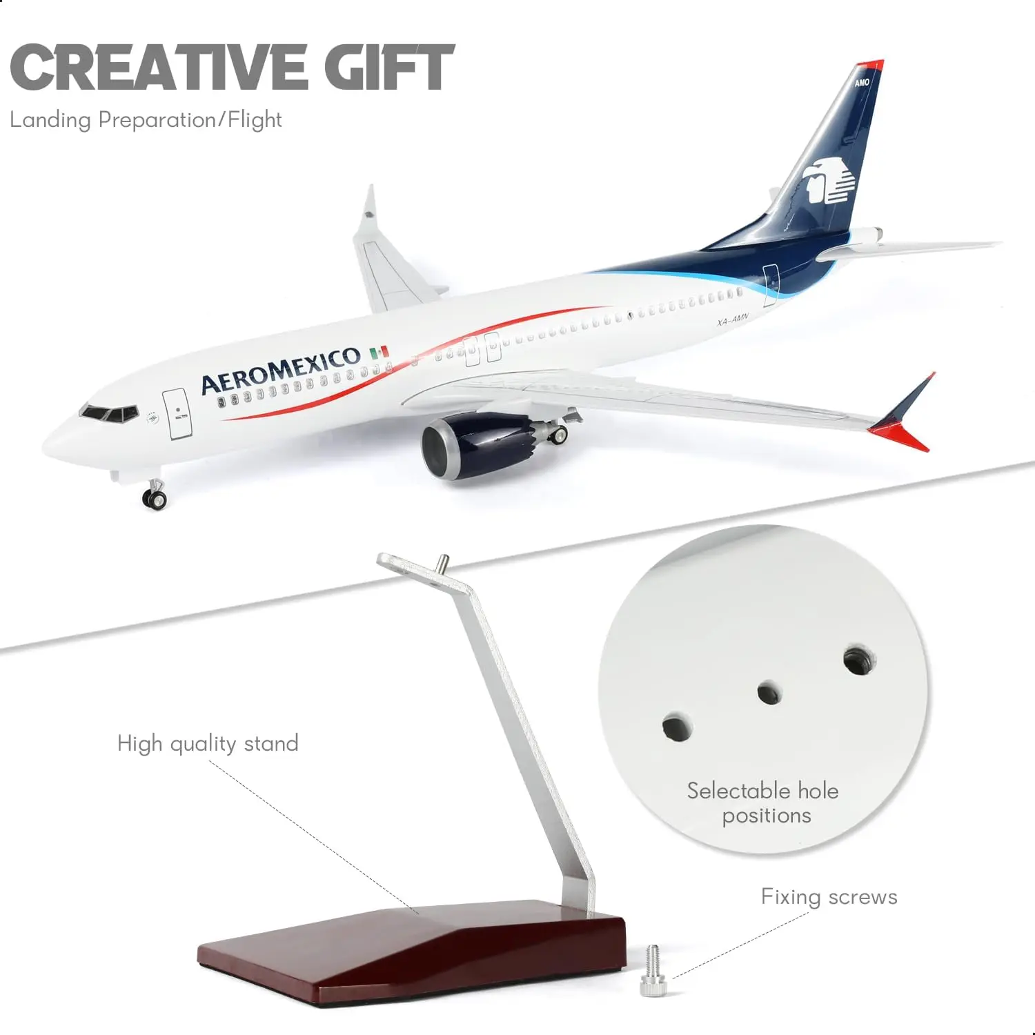 47CM Scale Airplane Mexican Airlines B737 MAX AERO-MEXICO Aircraft Diecast Resin Adults Fun Plane Model Collection Display Gifts
47CM Scale Airplane Mexican Airlines B737 MAX AERO-MEXICO Aircraft Diecast Resin Adults Fun Plane Model Collection Display Gifts