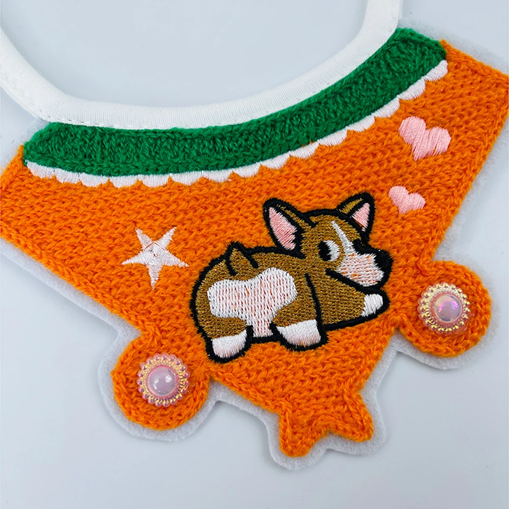 Pet cartoon scarf, knitted bib with funny puppy pattern, adjustable drawstring bib for handkerchief
Pet cartoon scarf, knitted bib with funny puppy pattern, adjustable drawstring bib for handkerchief