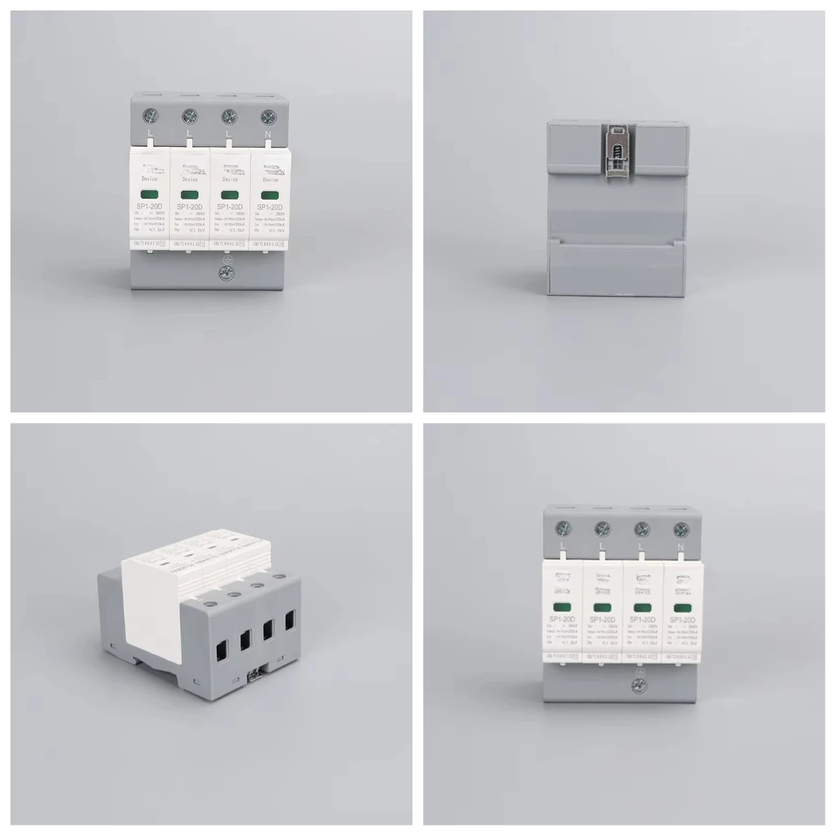 DC 275V 385V 4WAY SPD Surge Protective Device 2P 4P for solar system lightning protection 20-40KA plastic & copper
DC 275V 385V 4WAY SPD Surge Protective Device 2P 4P for solar system lightning protection 20-40KA plastic & copper