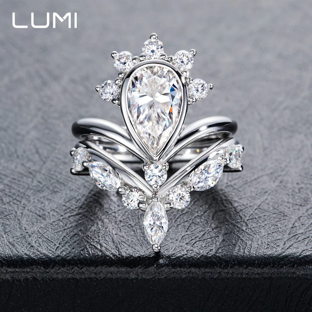 LUMI 3ct Waterdrop Moissanite Stackable Set Ring S925 Silver Fine Jewelry Party Anniversary Birthday Present Lab Diamond
LUMI 3ct Waterdrop Moissanite Stackable Set Ring S925 Silver Fine Jewelry Party Anniversary Birthday Present Lab Diamond
