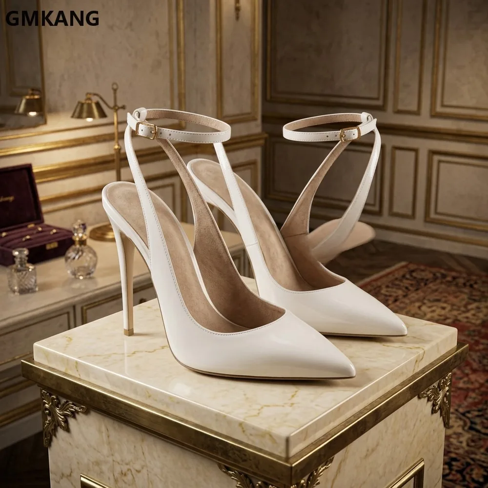 GMKANG Women's Patent Leather Pointed Toe Buckle Sandals High Heel Closed Toe Dress Shoes Summer White Wedding Party Office
GMKANG Women's Patent Leather Pointed Toe Buckle Sandals High Heel Closed Toe Dress Shoes Summer White Wedding Party Office