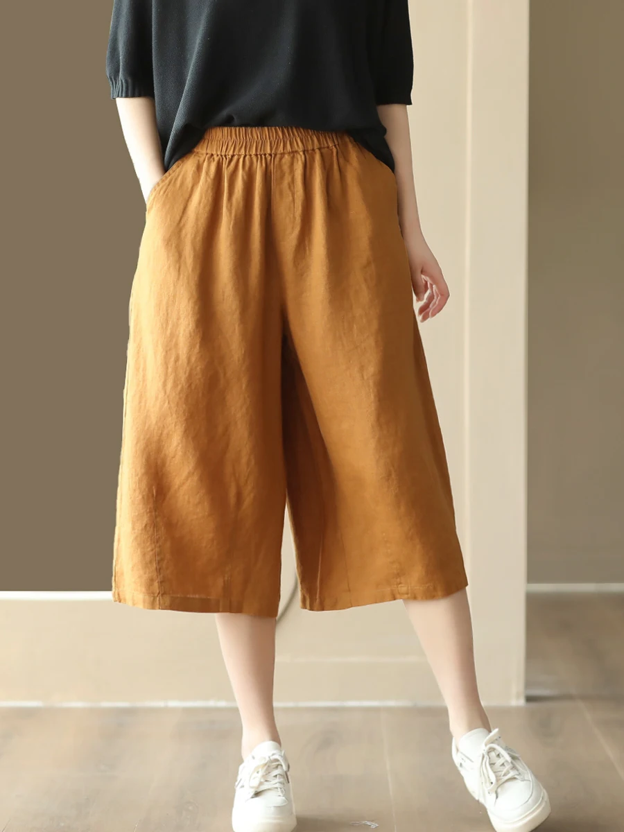 Vintage Linen Casual Pants Women's Elastic Waist Slim Straight Seven-Quarter Length Versatile Summer Faion Commute Sle
Vintage Linen Casual Pants Women's Elastic Waist Slim Straight Seven-Quarter Length Versatile Summer Faion Commute Sle