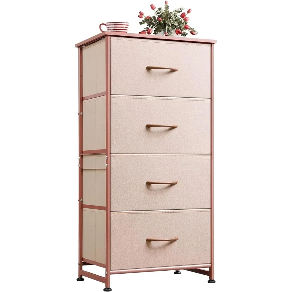 4 Drawers Dresser for Bedroom, Pink Rose Gold Fabric Clothes Storage Organizer Unit, Dresser for Hallway, Entryway
4 Drawers Dresser for Bedroom, Pink Rose Gold Fabric Clothes Storage Organizer Unit, Dresser for Hallway, Entryway