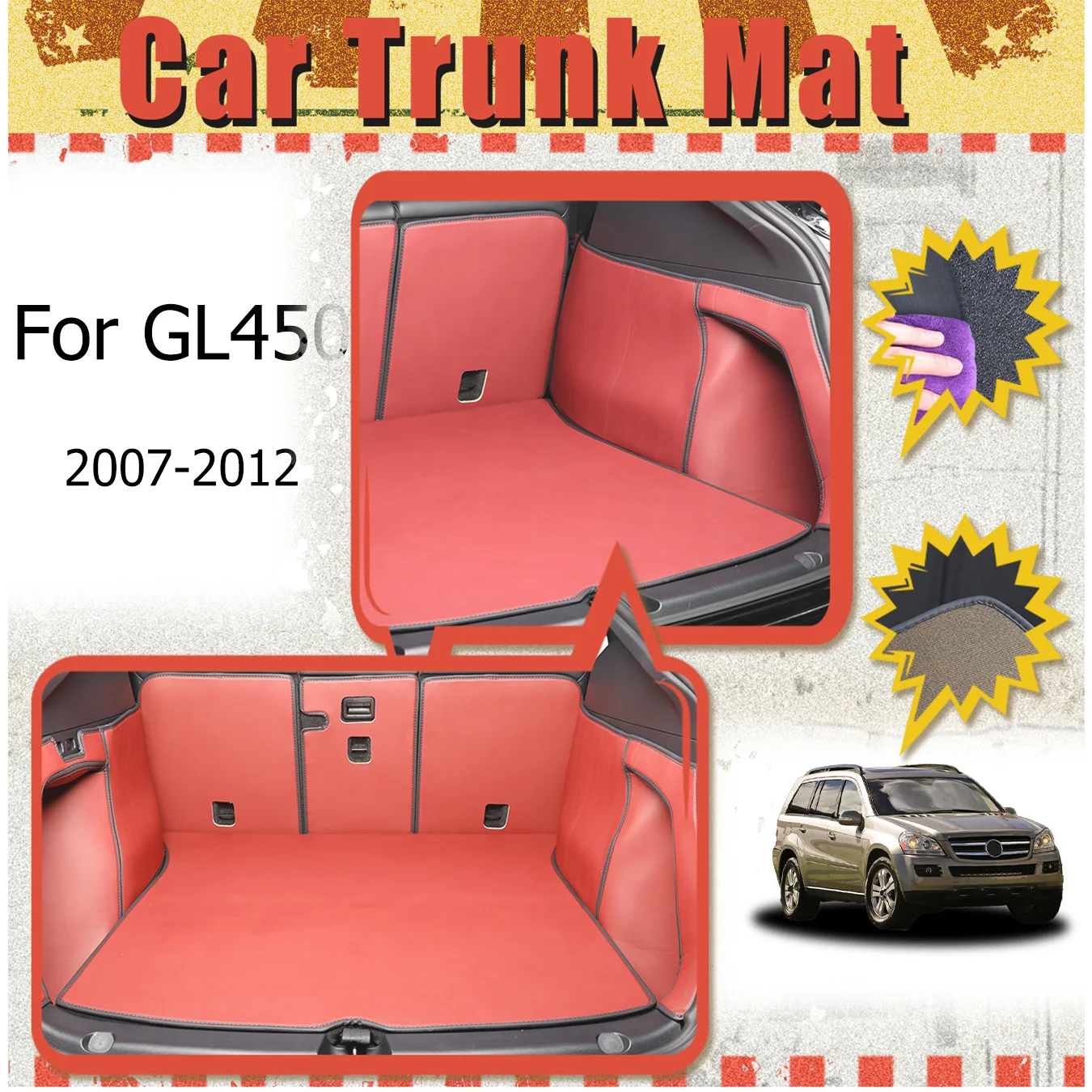 For Mercedes-Benz For GL450(7seats) 2007-2012 CarTrunk Mat Full Encirclement thickened three-layer PVC wear-resistant waterproof
For Mercedes-Benz For GL450(7seats) 2007-2012 CarTrunk Mat Full Encirclement thickened three-layer PVC wear-resistant waterproof