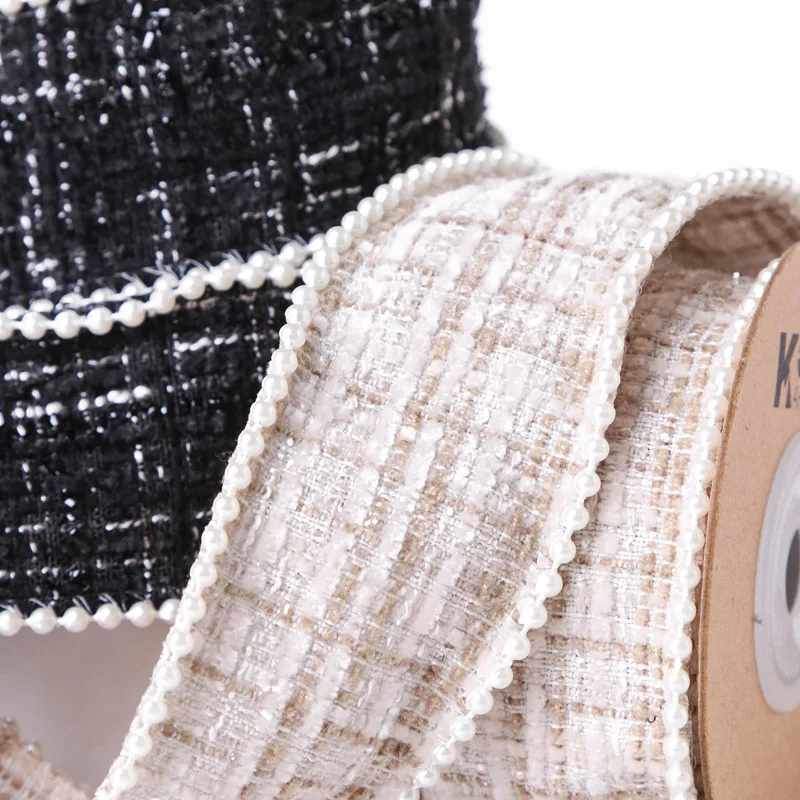 4cm Korean Twill Check Ribbon With Pearl Beads Embroidery Handmade Bow Hair Accessories Corsage Clips Collar Hat Tweed Material
4cm Korean Twill Check Ribbon With Pearl Beads Embroidery Handmade Bow Hair Accessories Corsage Clips Collar Hat Tweed Material