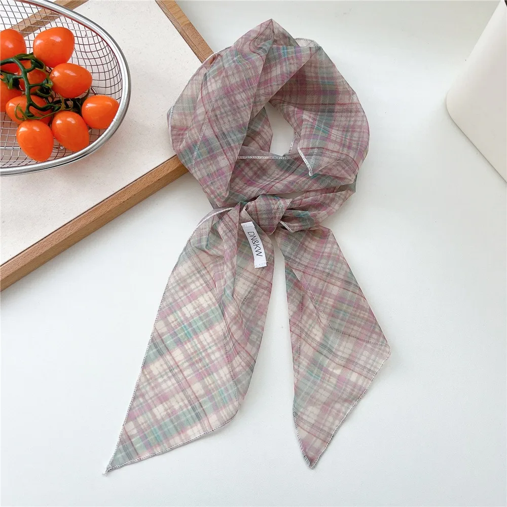 Simple Bow Ties Plaid Pattern Long Silk Scarf Cravat Lattice Flower Scarf Floral Mesh Long Ribbon Scarves Neckerchief Decoration
Simple Bow Ties Plaid Pattern Long Silk Scarf Cravat Lattice Flower Scarf Floral Mesh Long Ribbon Scarves Neckerchief Decoration