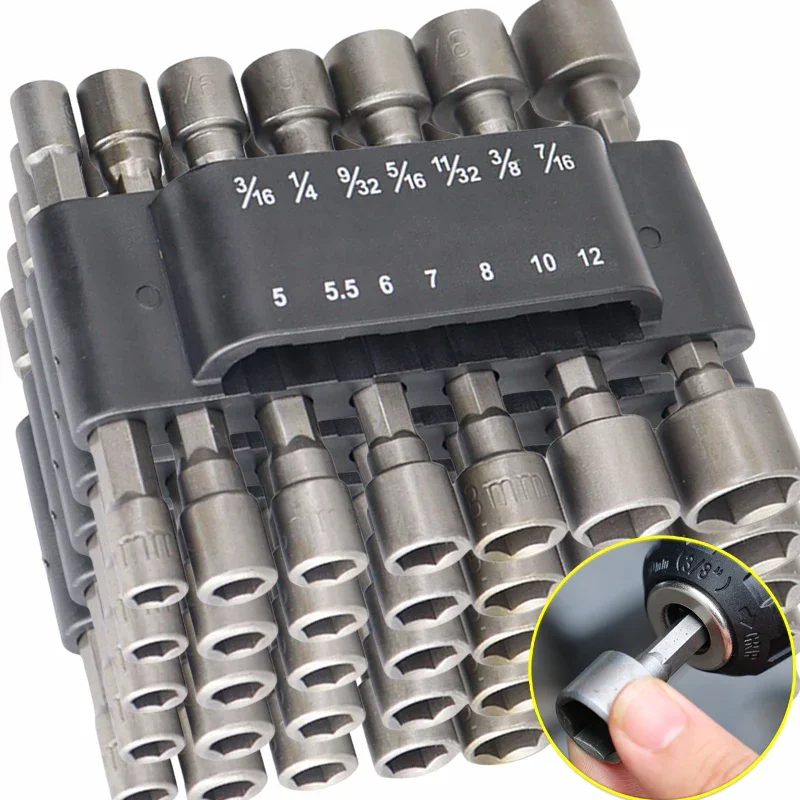 9/14Piece Hexagon Nut Driver Drill Bit Steel Socket Screwdriver Wrench Set Drill Bit Adapter Electric Impact Bolt Handle Tools
9/14Piece Hexagon Nut Driver Drill Bit Steel Socket Screwdriver Wrench Set Drill Bit Adapter Electric Impact Bolt Handle Tools