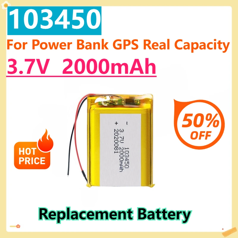 For Power Bank GPS Real Capacity 103450 5Pcs 3.7V 2000mAh Polymer Lithium Battery Lithium Ion Battery
For Power Bank GPS Real Capacity 103450 5Pcs 3.7V 2000mAh Polymer Lithium Battery Lithium Ion Battery
