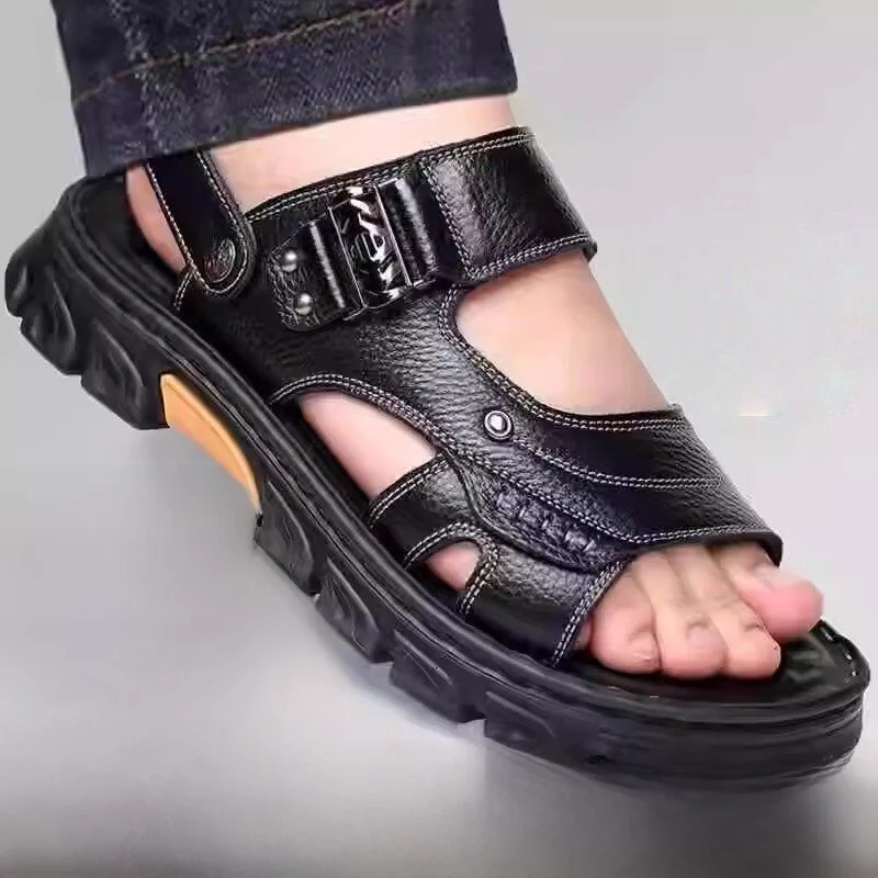 Men's Sandals Summer Waterproof Non-Slip Thick Bottom Wear-Resistant Beach Shoes Brown Black Casual Breathable Open-Toe Flats
Men's Sandals Summer Waterproof Non-Slip Thick Bottom Wear-Resistant Beach Shoes Brown Black Casual Breathable Open-Toe Flats