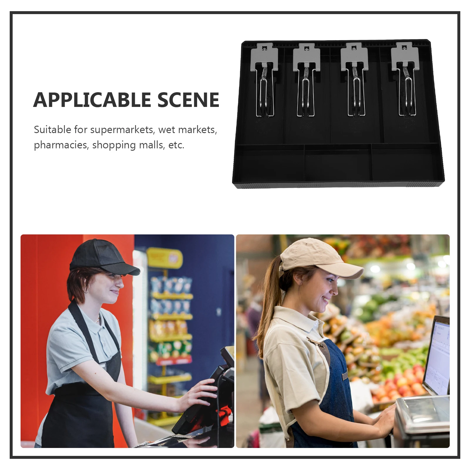 Drawer Multi-compartment Cash Register Box Insert Tray Organizer Money Organiser Binder Paper Currency Black
Drawer Multi-compartment Cash Register Box Insert Tray Organizer Money Organiser Binder Paper Currency Black