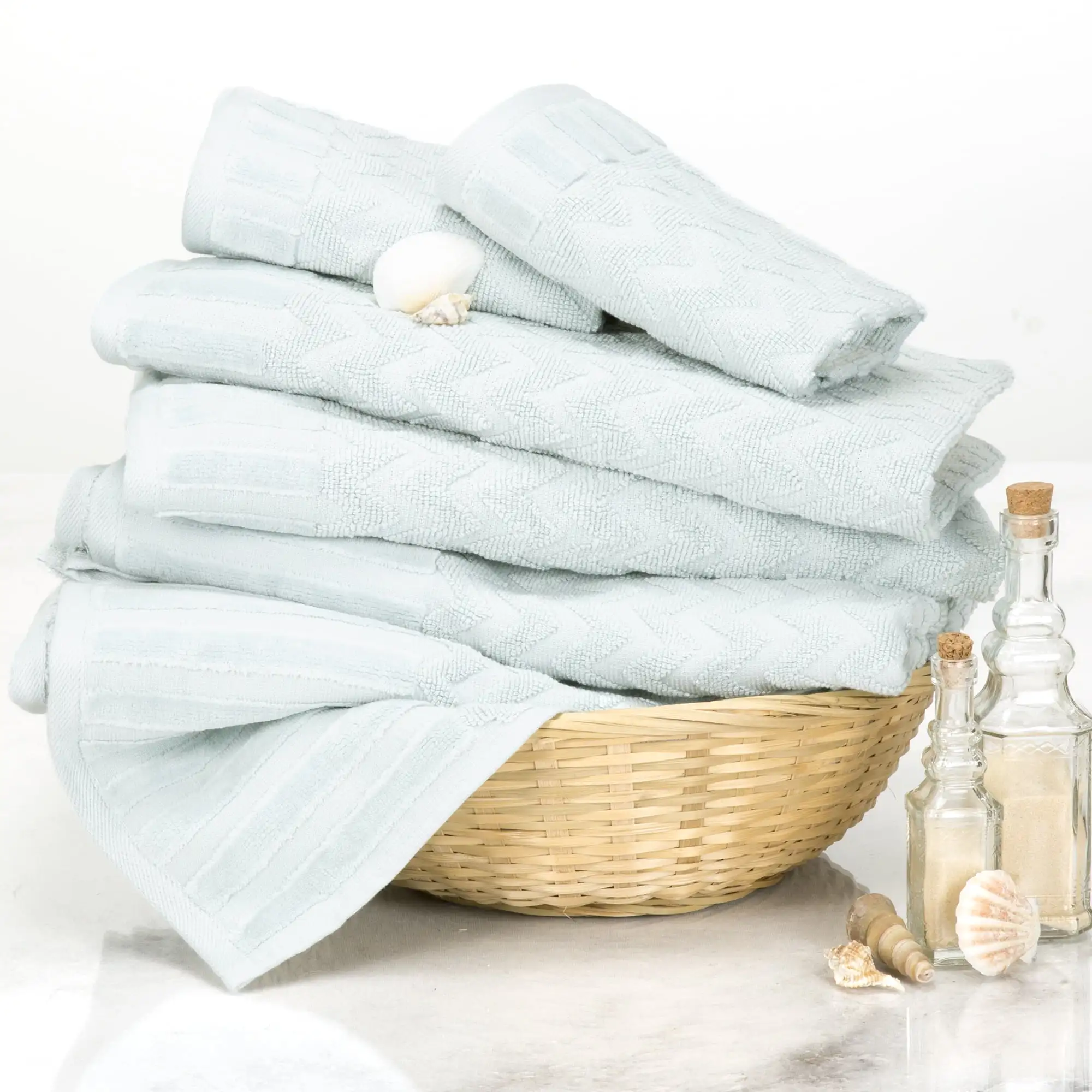 6-Piece Cotton Deluxe Plush Bath Towel Set ' Chevron Pattern Plush Sculpted Spa Luxury De
6-Piece Cotton Deluxe Plush Bath Towel Set ' Chevron Pattern Plush Sculpted Spa Luxury De