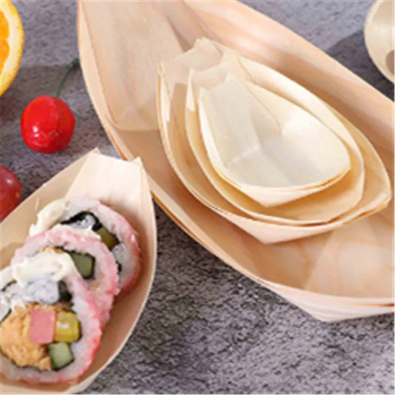 50Pcs Disposable Sushi Serving Trays Sushi Boat Plates Wood Boats Plates Sushi Salad Dessert Bowl Wood Serving Bowl
50Pcs Disposable Sushi Serving Trays Sushi Boat Plates Wood Boats Plates Sushi Salad Dessert Bowl Wood Serving Bowl