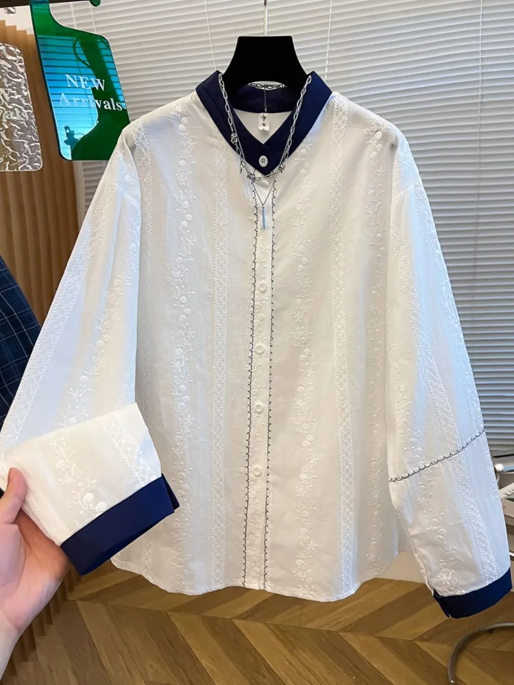 Spring Autumn Embroidery Print Floral Shirt Women Loose Long Sleeve Cotton Patchwork Blouse Woman Ladies Tops Blusa Feminina
Spring Autumn Embroidery Print Floral Shirt Women Loose Long Sleeve Cotton Patchwork Blouse Woman Ladies Tops Blusa Feminina