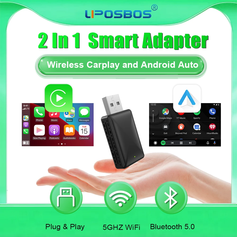 Carplay Android Auto Wireless Adapter 2in1 Smart Dongle Play&Plug For Volvo Benz Audi Mazda Chevrolet Ford Opel Hyundai Toyota
Carplay Android Auto Wireless Adapter 2in1 Smart Dongle Play&Plug For Volvo Benz Audi Mazda Chevrolet Ford Opel Hyundai Toyota