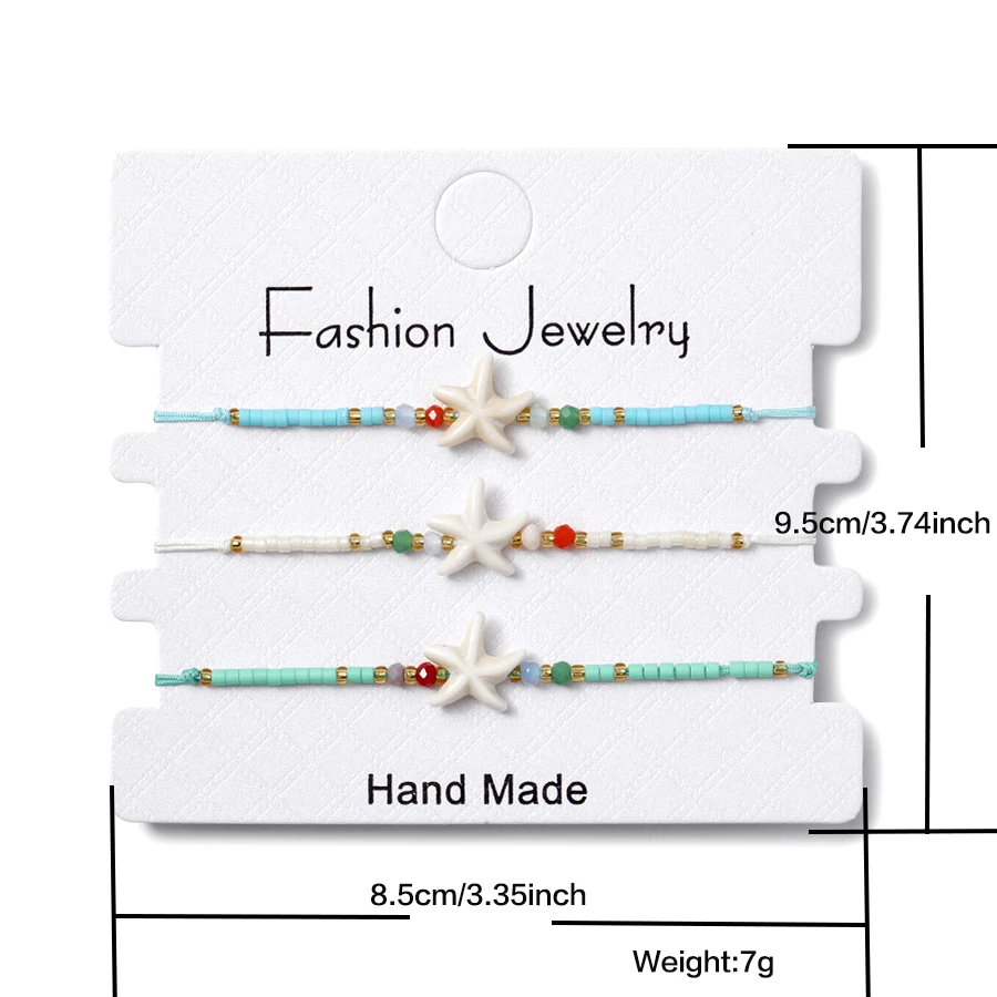 3 Pcs/set Bohemian Starfish Bead Bracelet Set for Women Summer Beach Charm Bracelet Femme Jewelry
3 Pcs/set Bohemian Starfish Bead Bracelet Set for Women Summer Beach Charm Bracelet Femme Jewelry