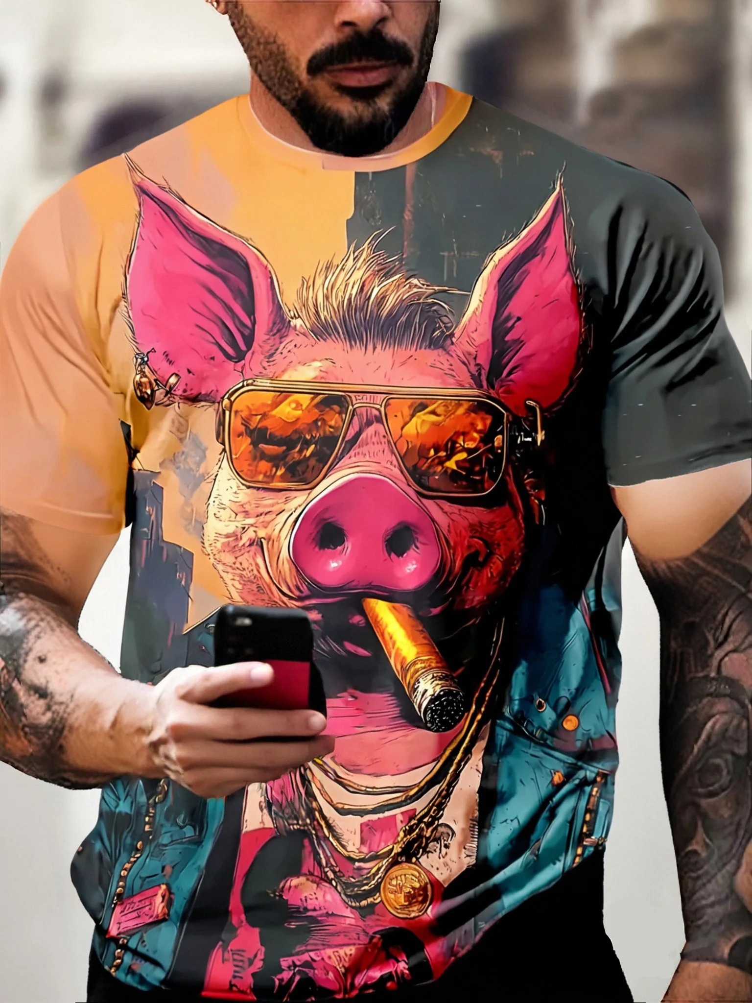 Angry Animal Print Summer Men's T Shirt Casual Short Sleeve Fashion Streetwear Male Oversized Clothing Crew Neck T-Shirts
Angry Animal Print Summer Men's T Shirt Casual Short Sleeve Fashion Streetwear Male Oversized Clothing Crew Neck T-Shirts