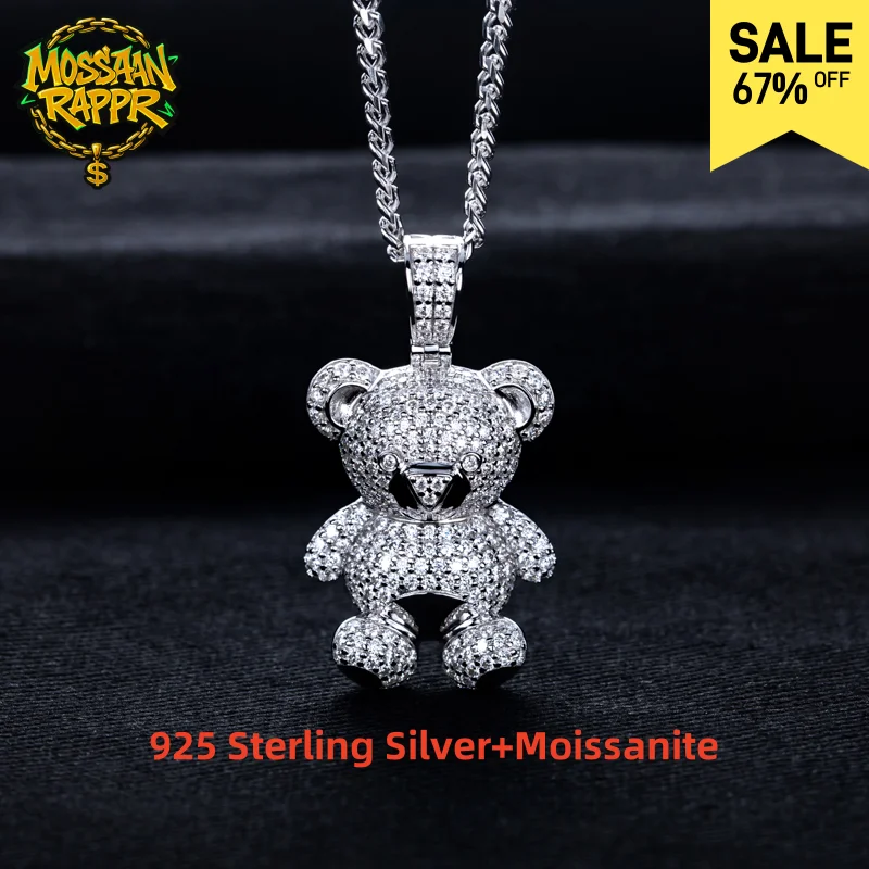 MossanRappr 2.68cttw Moissanite Iced out Teddy Bear Pendant Hip Hop Necklace 925 Sterling Silver Women's Fashion Jewelry Gifts
MossanRappr 2.68cttw Moissanite Iced out Teddy Bear Pendant Hip Hop Necklace 925 Sterling Silver Women's Fashion Jewelry Gifts