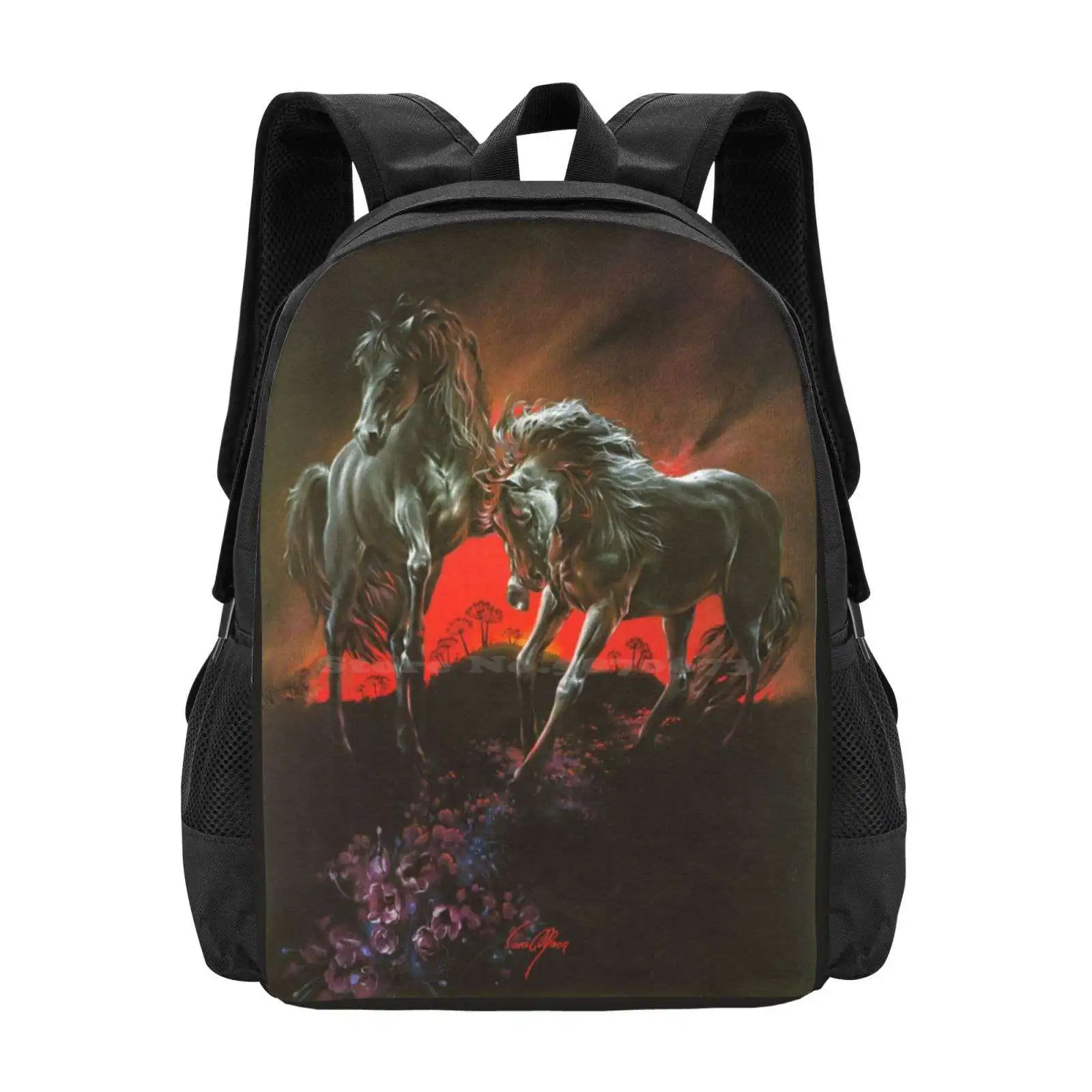 Dark Horses Hot Sale Schoolbag Backpack Fashion Bags Horses Dark Stallion Prancing Sara Moon Red Sunset Black Stormy Sky
Dark Horses Hot Sale Schoolbag Backpack Fashion Bags Horses Dark Stallion Prancing Sara Moon Red Sunset Black Stormy Sky