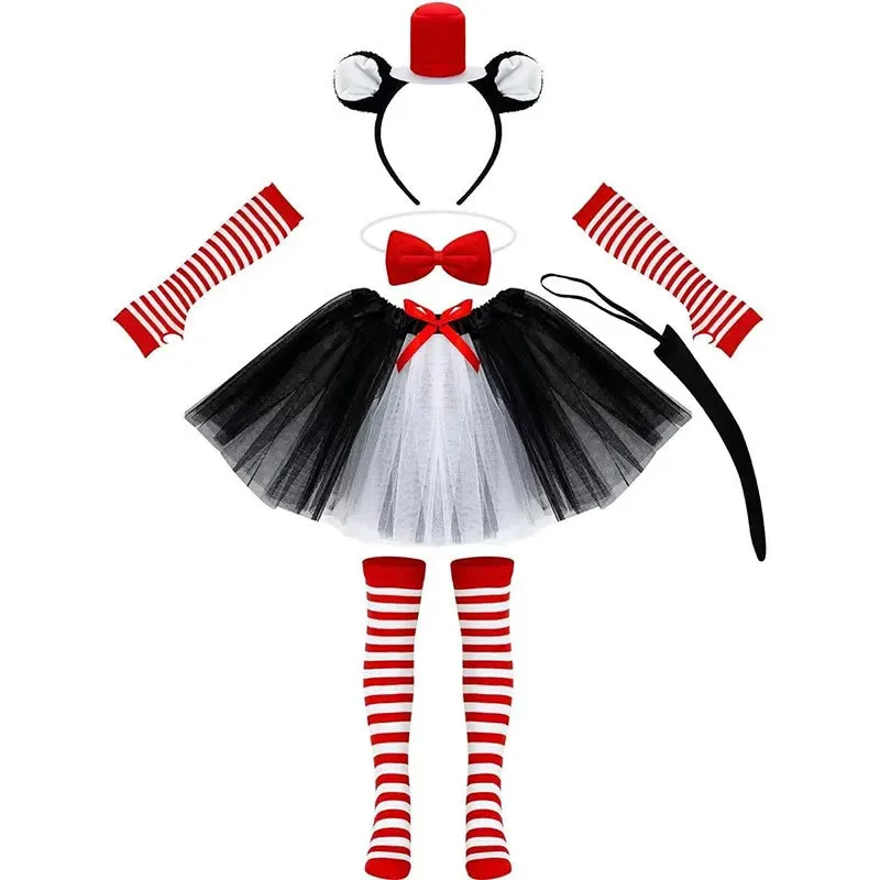 Cat Cosplay in The Hat Costume Kids Halloween Christmas Party Outfit Dr. Seuss Girls Fancy Tutu Dress Suit Red White Stripe Set
Cat Cosplay in The Hat Costume Kids Halloween Christmas Party Outfit Dr. Seuss Girls Fancy Tutu Dress Suit Red White Stripe Set
