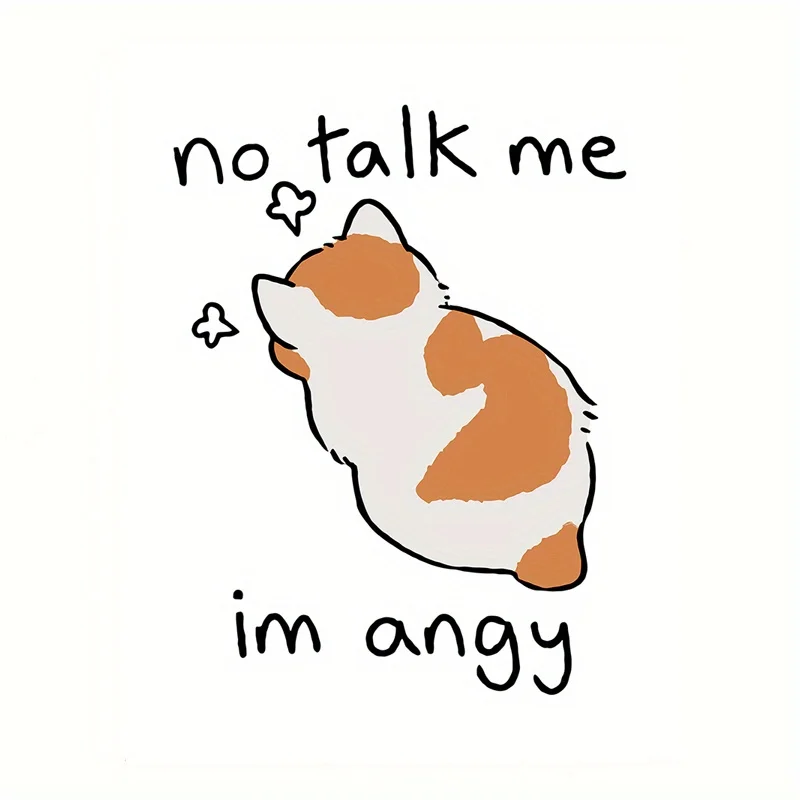 No Talk Me Angy Cat Funny Cartoon Vinyl Decal, Waterproof PVC Sticker for Car Window, Laptop, Water Bottle & Guitar
No Talk Me Angy Cat Funny Cartoon Vinyl Decal, Waterproof PVC Sticker for Car Window, Laptop, Water Bottle & Guitar