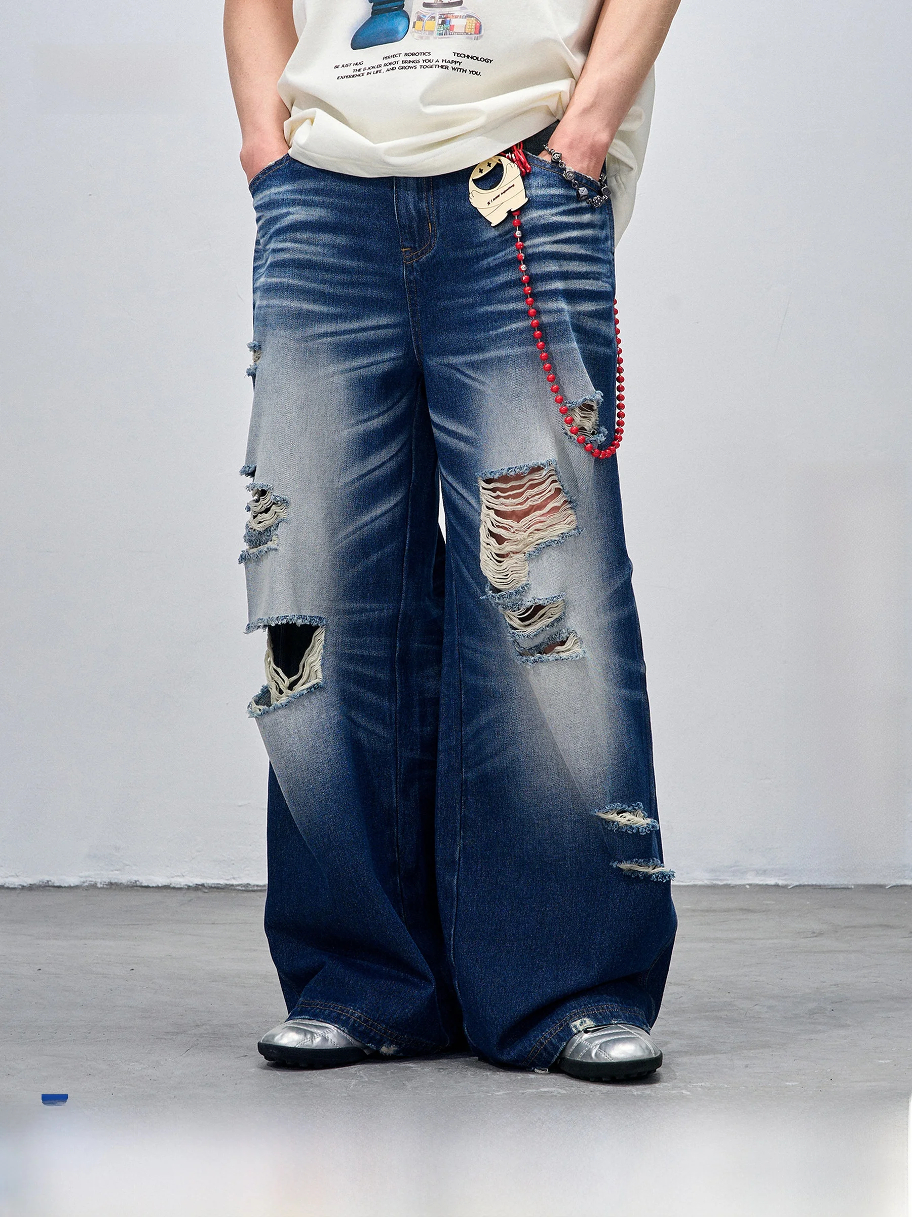 Retro Distred Straight Leg Men's Jeans Spring New American Sle Loose Fit Tear Hole Denim Pants by BJHG Spring 2026
Retro Distred Straight Leg Men's Jeans Spring New American Sle Loose Fit Tear Hole Denim Pants by BJHG Spring 2026