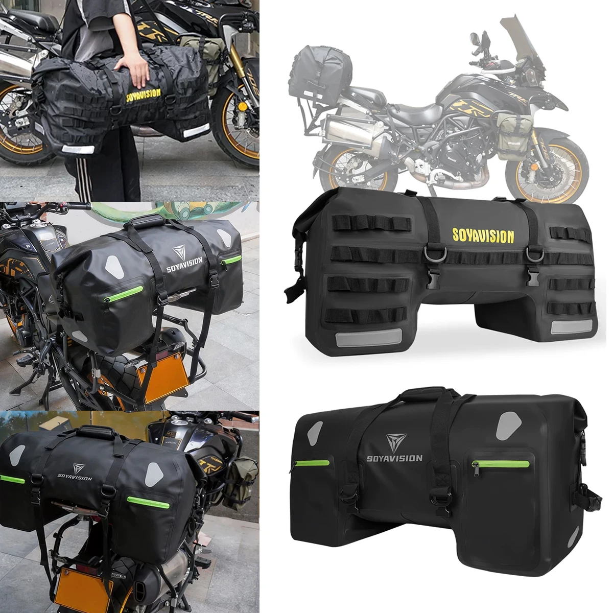 Waterproof Motorcycle Tail Bag Large Capacity Rear Seat Luggage PVC Dry Bag Motorbike Touring Travel Adventure Storage Pack
Waterproof Motorcycle Tail Bag Large Capacity Rear Seat Luggage PVC Dry Bag Motorbike Touring Travel Adventure Storage Pack
