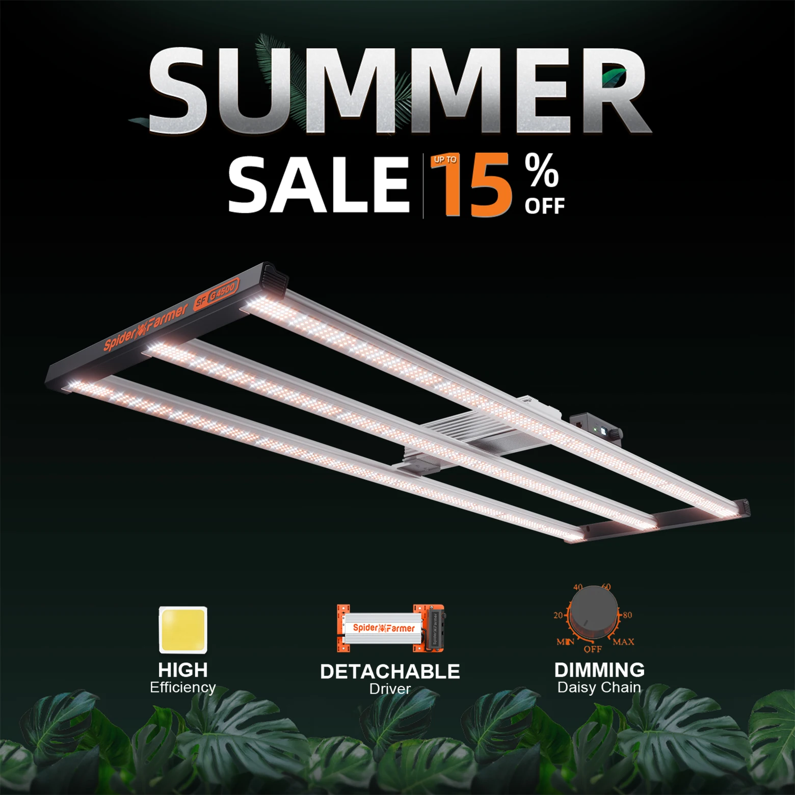 Spider Farmer G4500 320W LED Growing Light Full Spectrum Commercial CO2 for Seedling Veg Flower Plants Indoor Hydroponics
Spider Farmer G4500 320W LED Growing Light Full Spectrum Commercial CO2 for Seedling Veg Flower Plants Indoor Hydroponics
